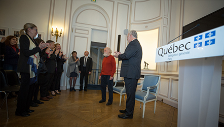Paris (France) 9 mars 2018 - Hubert Reeves a été promu grand officier de l’Ordre national.